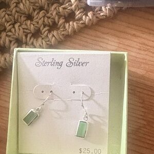 Sterling Silver Green Earrings